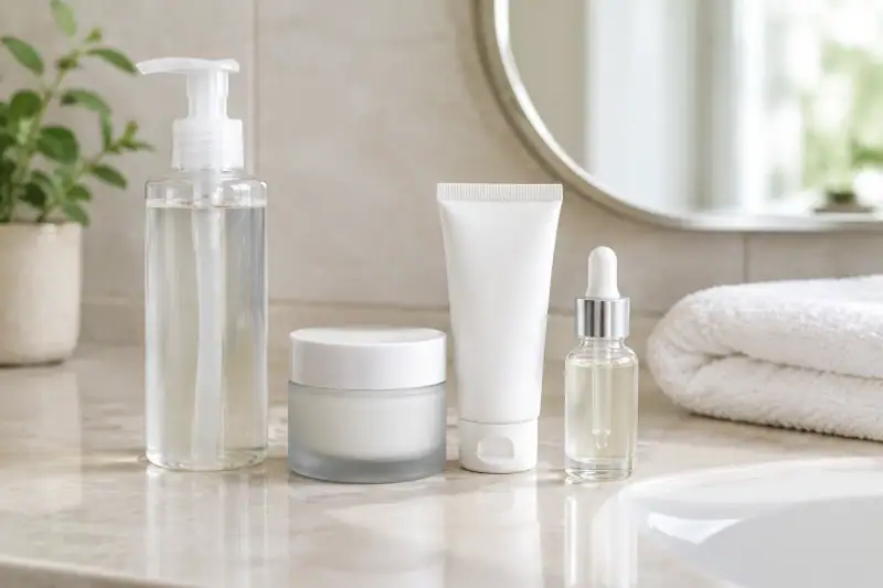 Gözenek görünümüne yönelik bakım ürünleri: temizleyici, nemlendirici, güneş koruyucu ve serum
